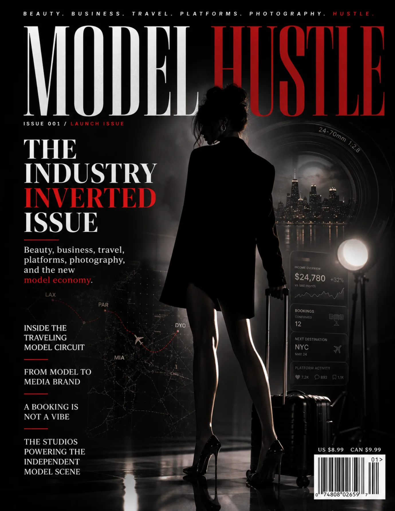 Model Hustle Issue 001 — dark edition