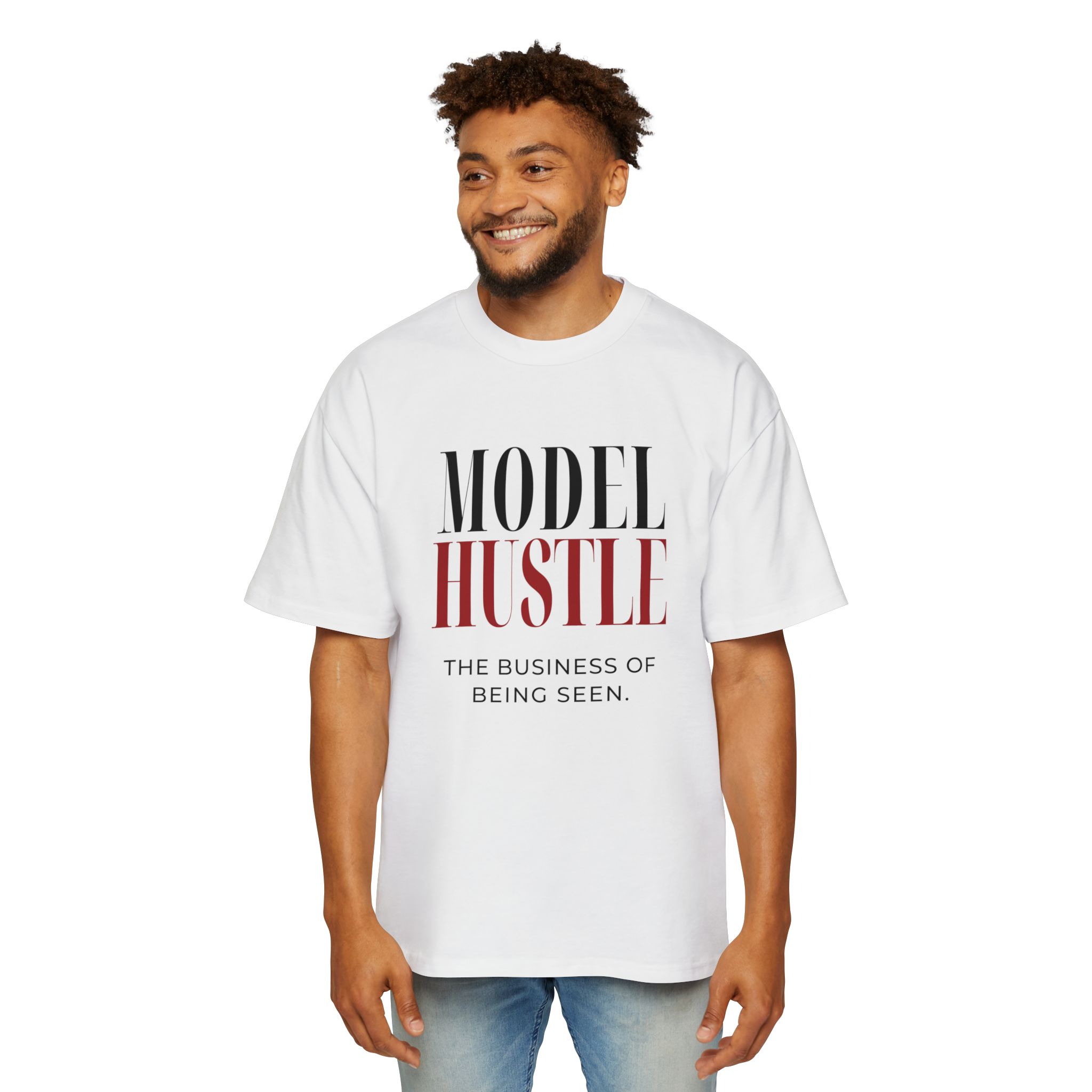 Model Hustle Oversized Statement Tee — White | The Business of Being Seen - Image 3