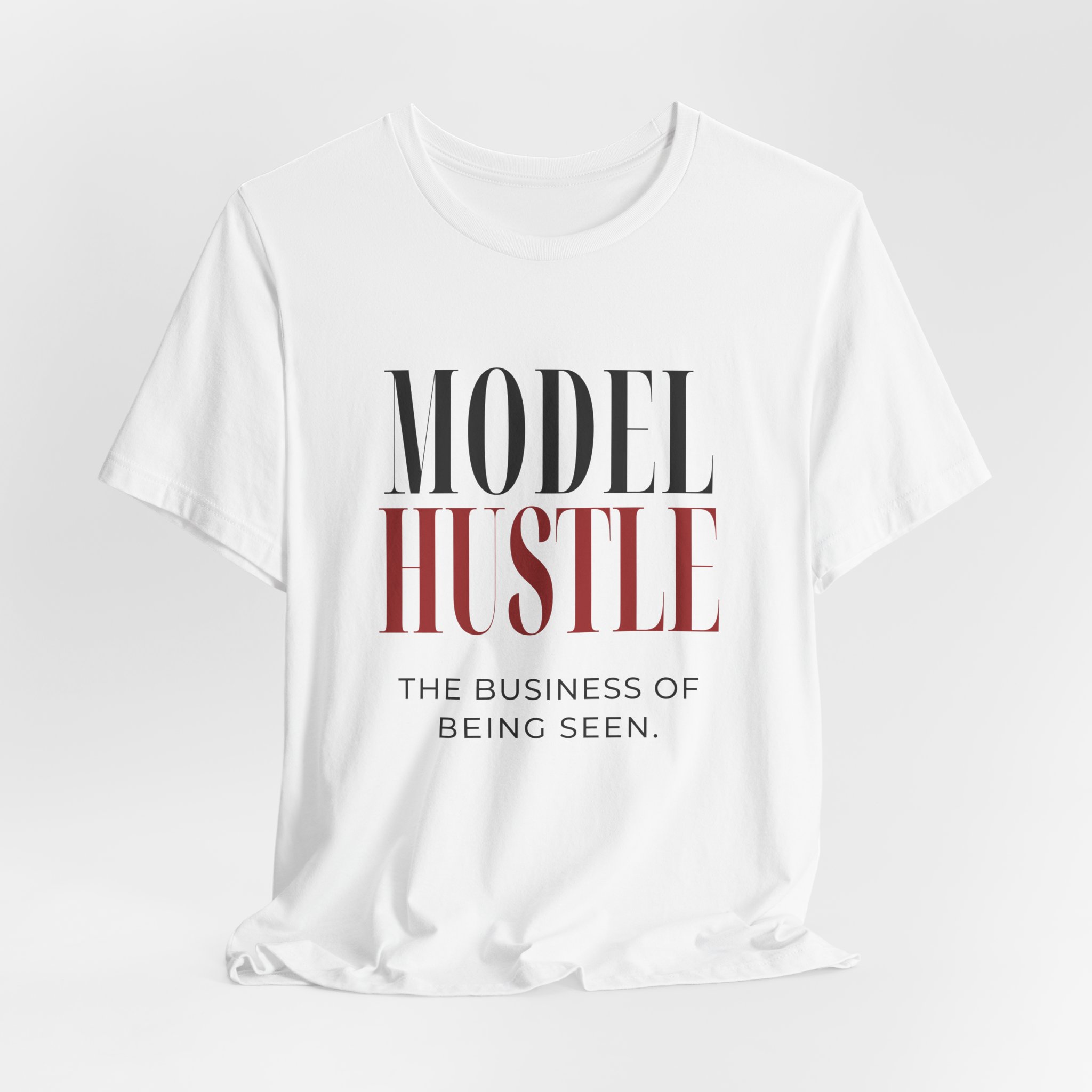 Model Hustle Classic Fit Statement Tee — White | The Business of Being Seen - Image 4