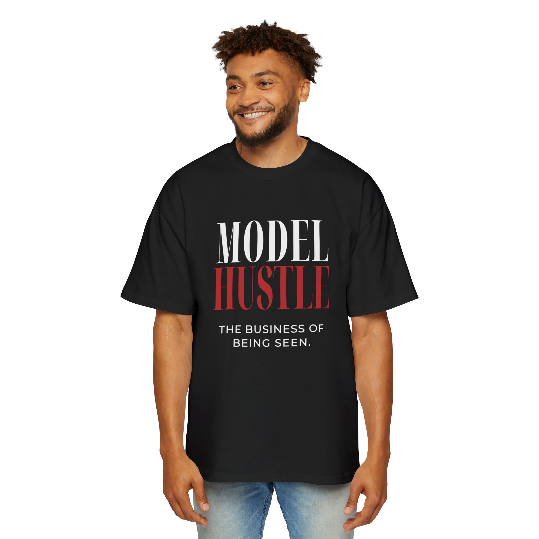 Model Hustle Oversized Statement Tee — Black | The Business of Being Seen - Image 3