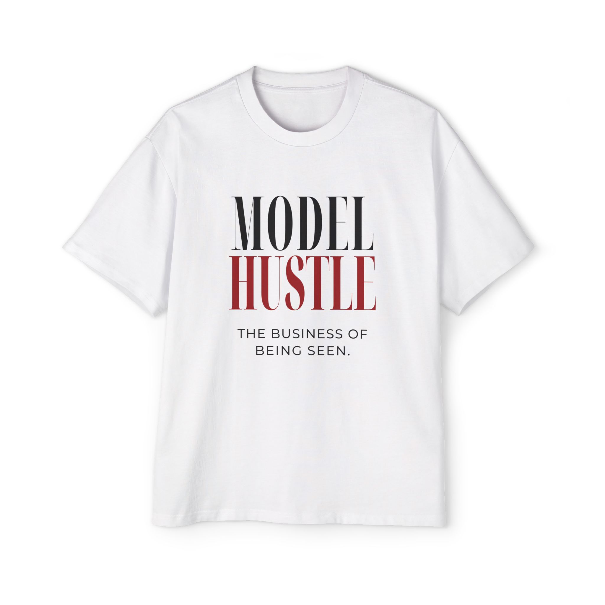 Model Hustle Oversized Statement Tee — White | The Business of Being Seen