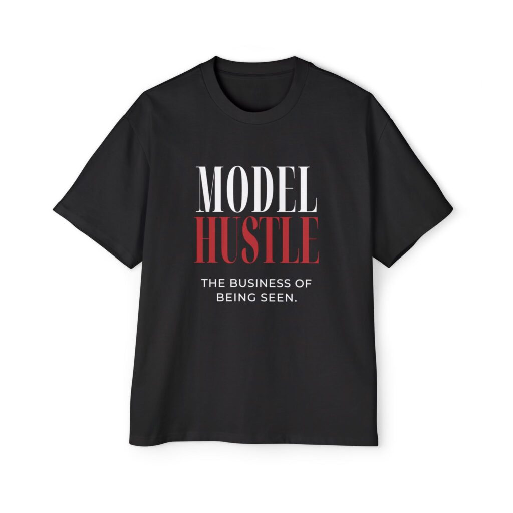 Model Hustle Oversized Statement Tee — Black | The Business of Being Seen