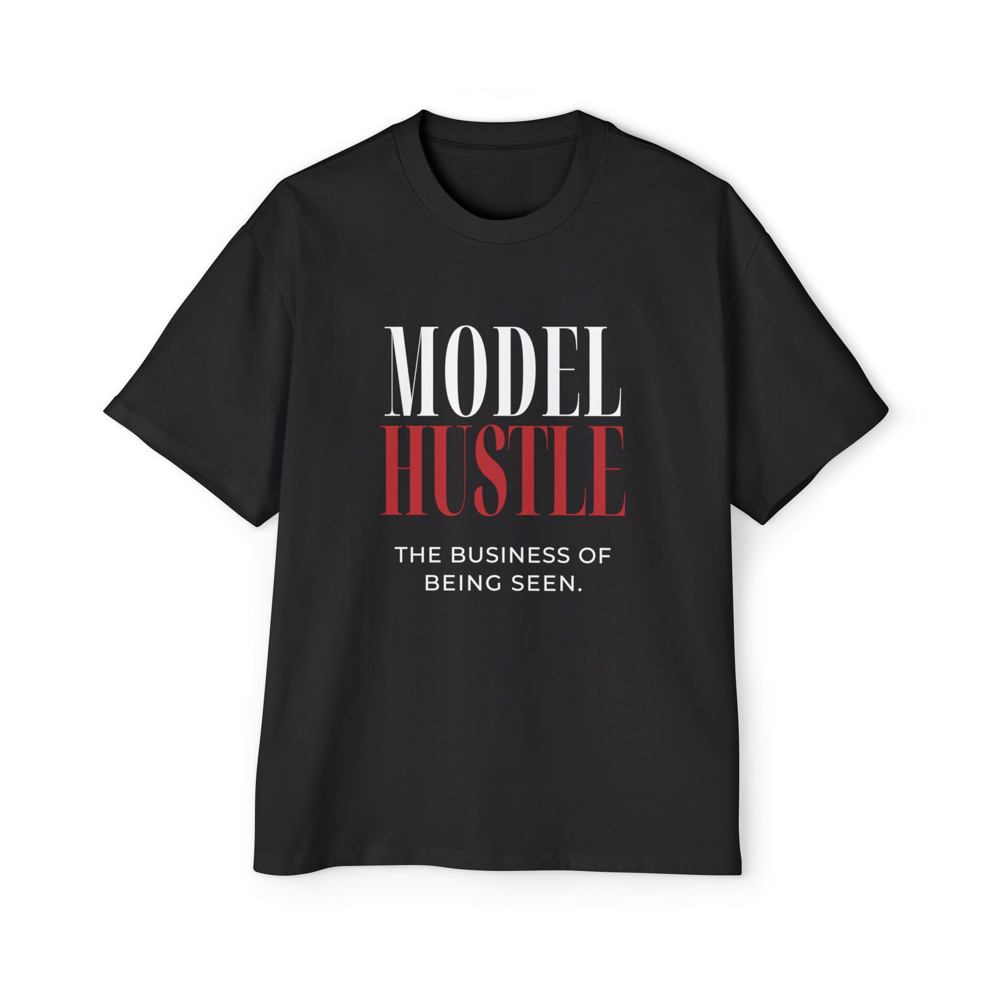 Model Hustle Oversized Statement Tee — Black | The Business of Being Seen