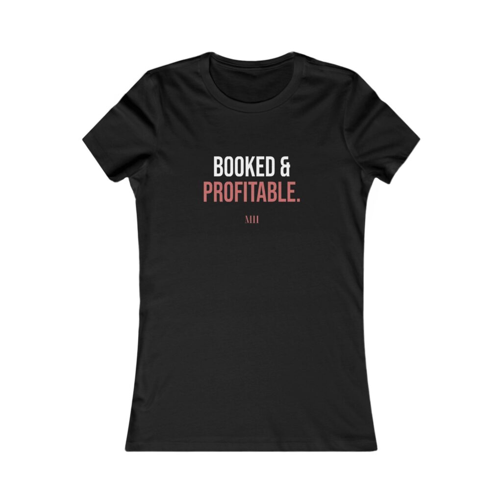 Booked & Profitable Fitted Tee — Black | Model Hustle