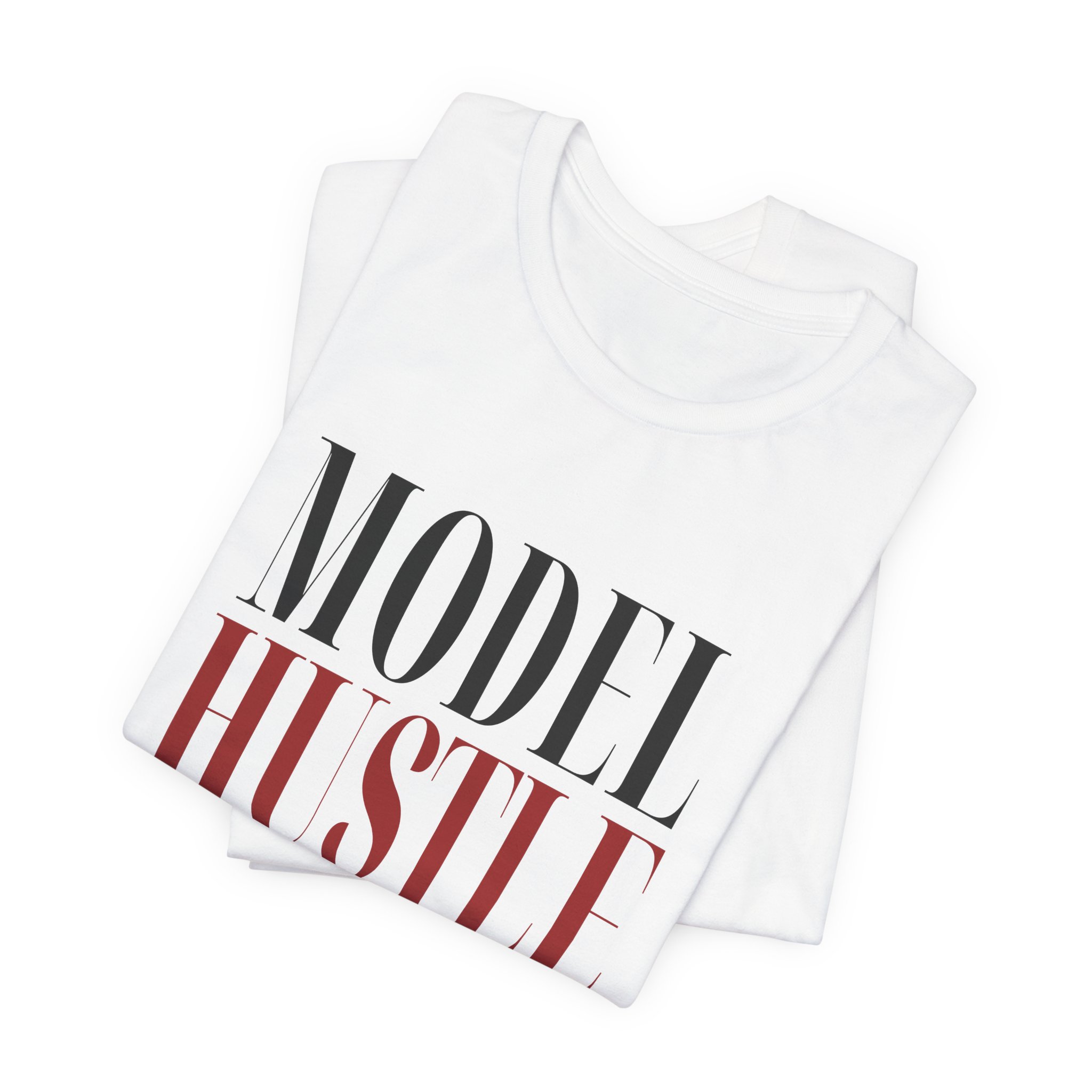Model Hustle Classic Fit Statement Tee — White | The Business of Being Seen - Image 3