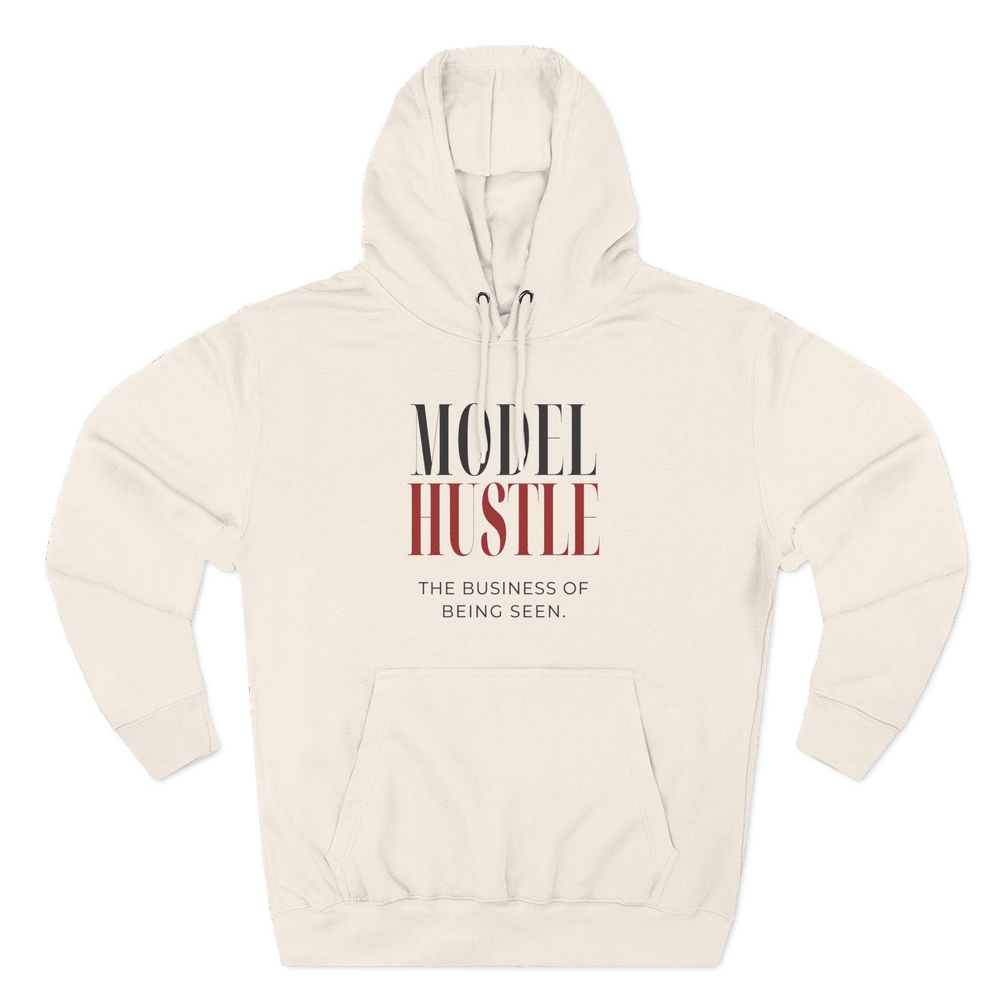 Model Hustle Classic Hoodie — White / Sandshell | The Business of Being Seen - Image 5